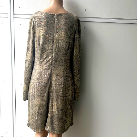 Vince Camuto Metallic Long Sleeve Dress Size 8 - Picture 6 of 9